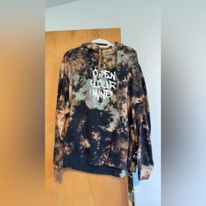 Tie-Dye Hoodie with Graphic Print